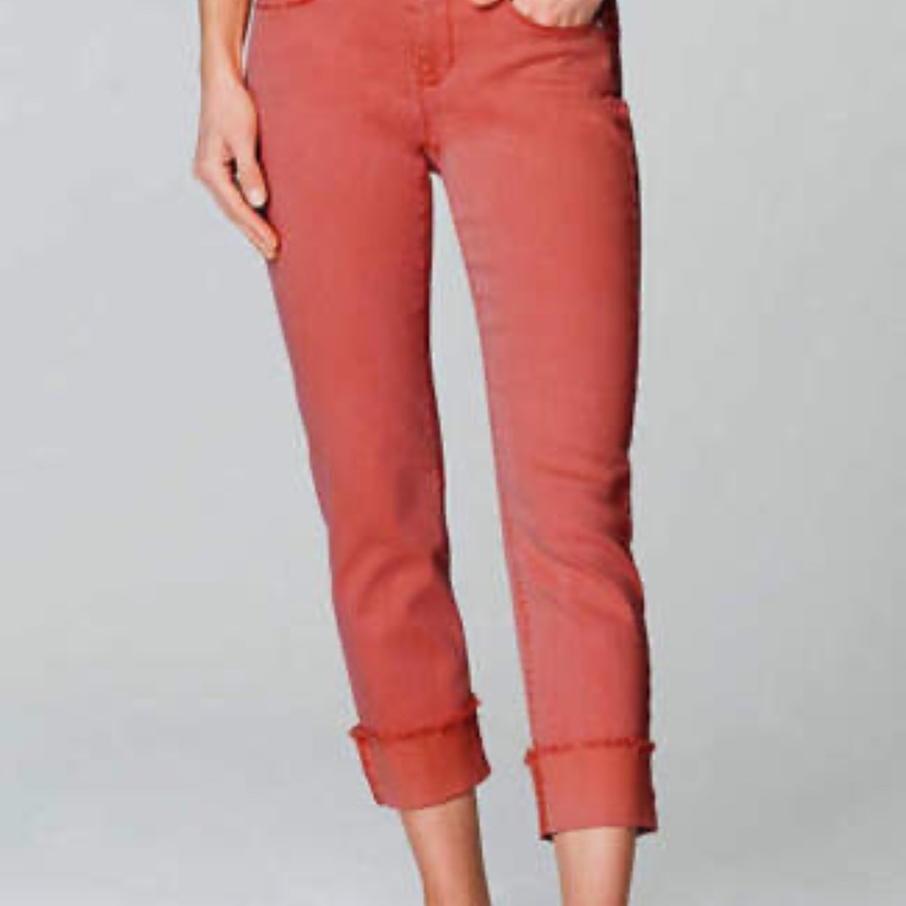 J. Jill Authentic Fit Cropped Jeans - Lt. Cherry Red